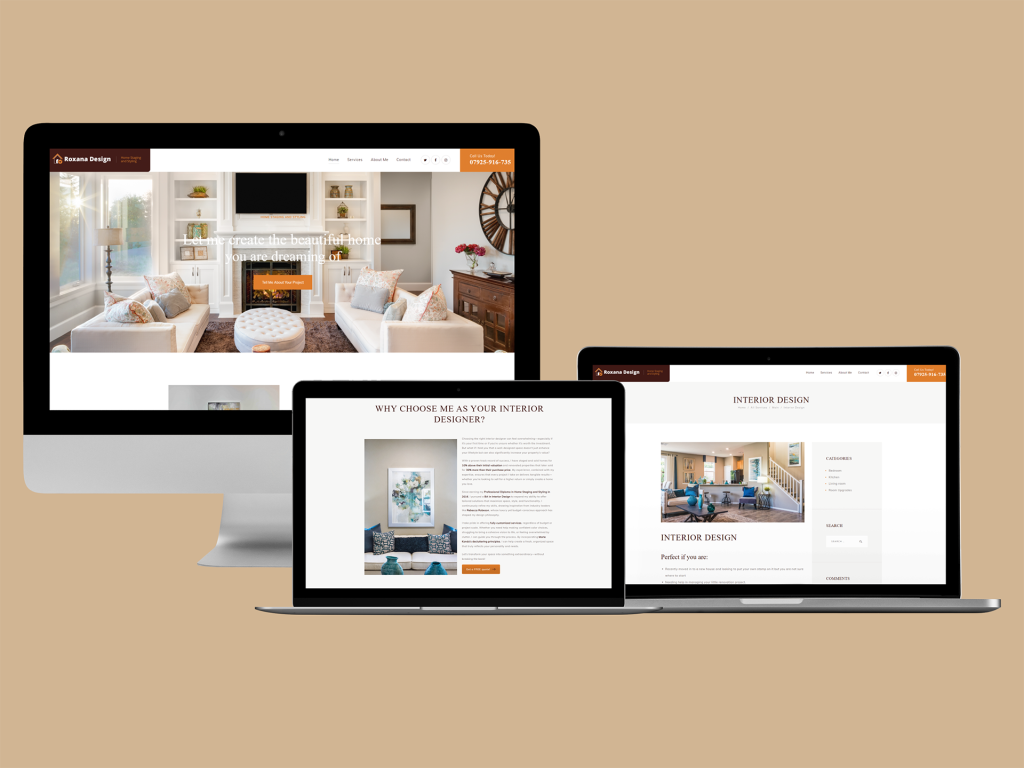 Roxana Design website – project cover