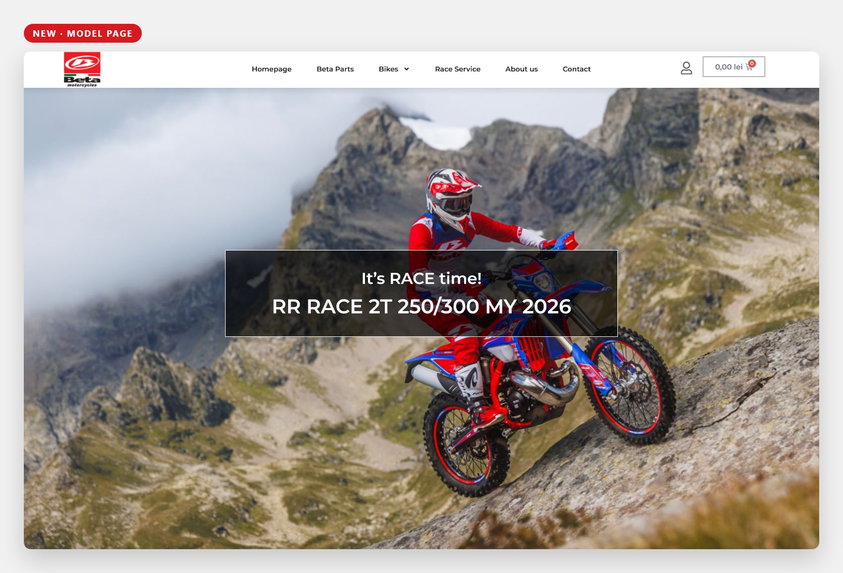 Beta RR Race 2T 250/300 MY 2026 model page