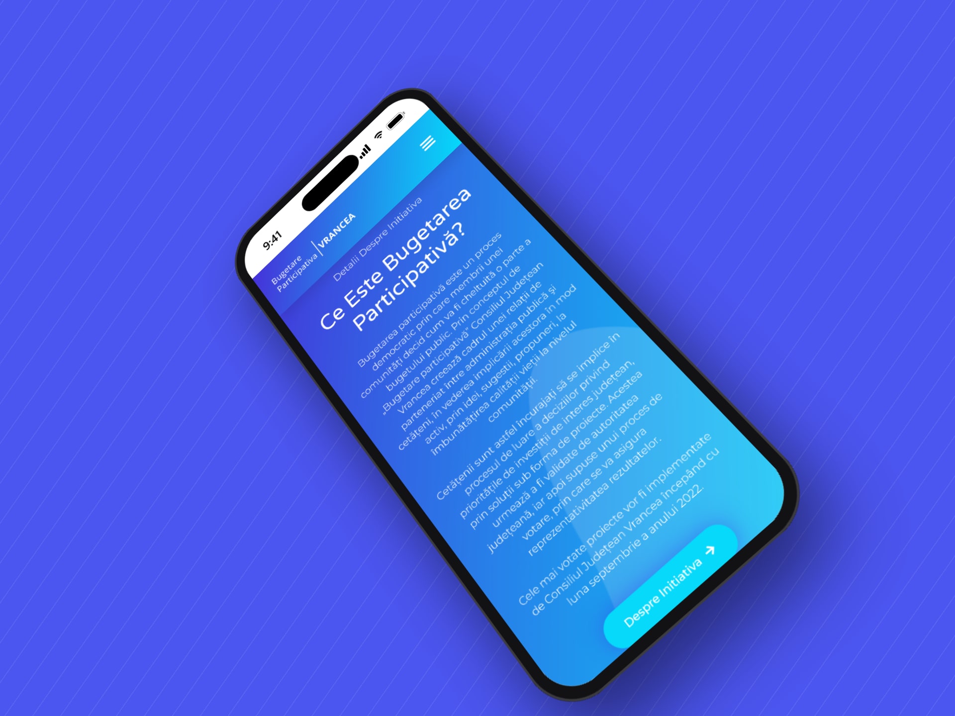 Bugetare Participativa Vrancea mobile homepage