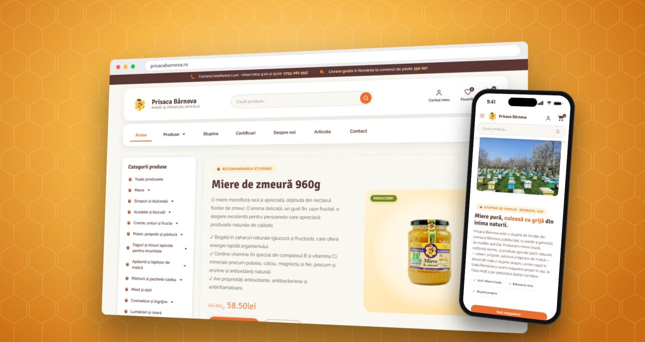 Case Study: Prisaca Bârnova – a faster, product-first online honey shop